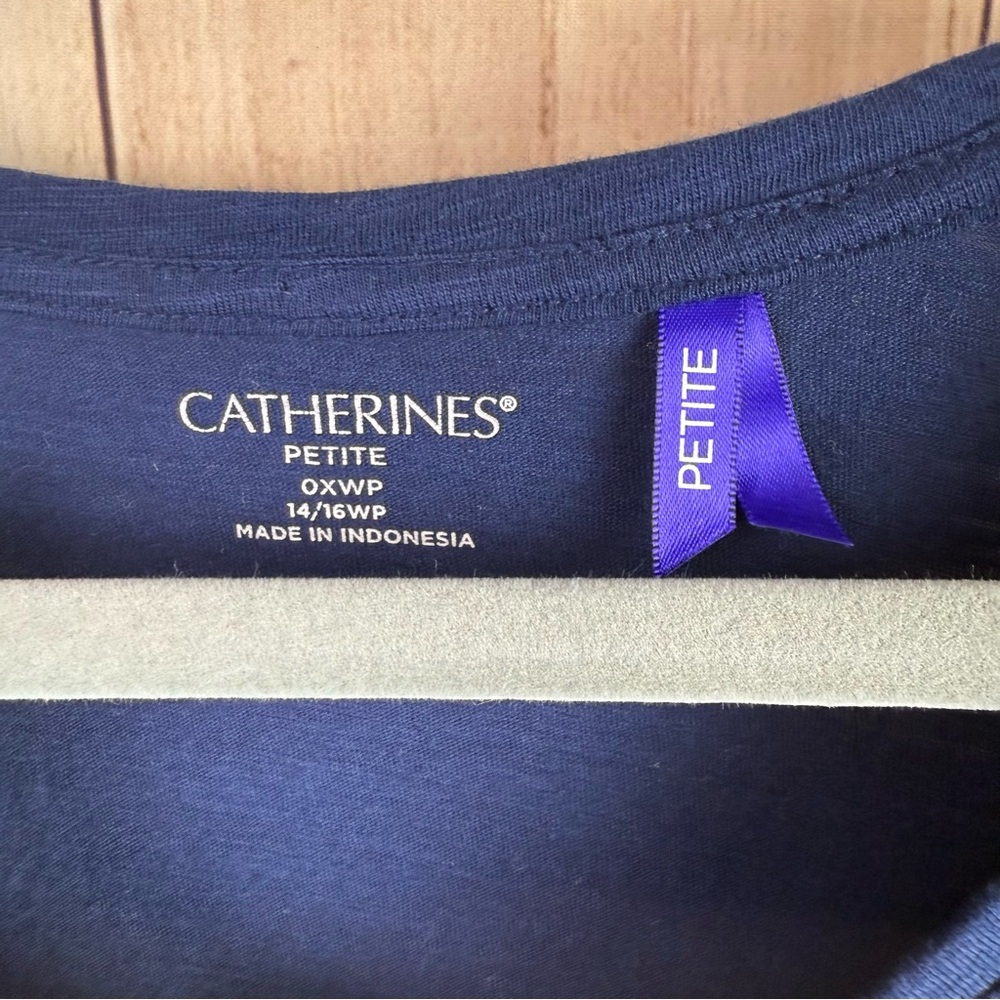 Catherines Navy Coconut Drink Tee Petite - Picture 3 of 7